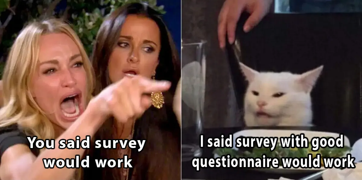 Survey vs Questionnaire: Which is Better for Market Research?(meme) Questionnaire vs survey